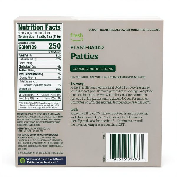 Fresh Plant Based Vegan Patties 21g Protein Gluten Free-1