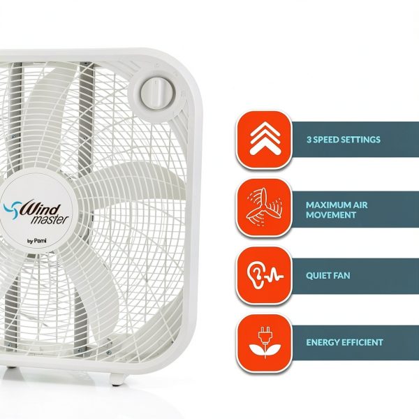 PAMI 20-Inch White Modern Window Fan-2