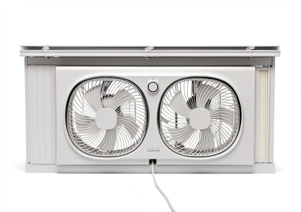 Comfort Zone Window Fan LC329WT White Modern Dual-Speed 2-Blade-6