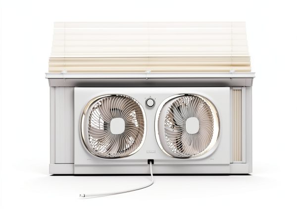 Comfort Zone Window Fan LC329WT White Modern Dual-Speed 2-Blade-5