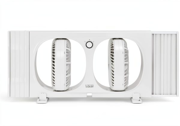 Comfort Zone Window Fan LC329WT White Modern Dual-Speed 2-Blade-2
