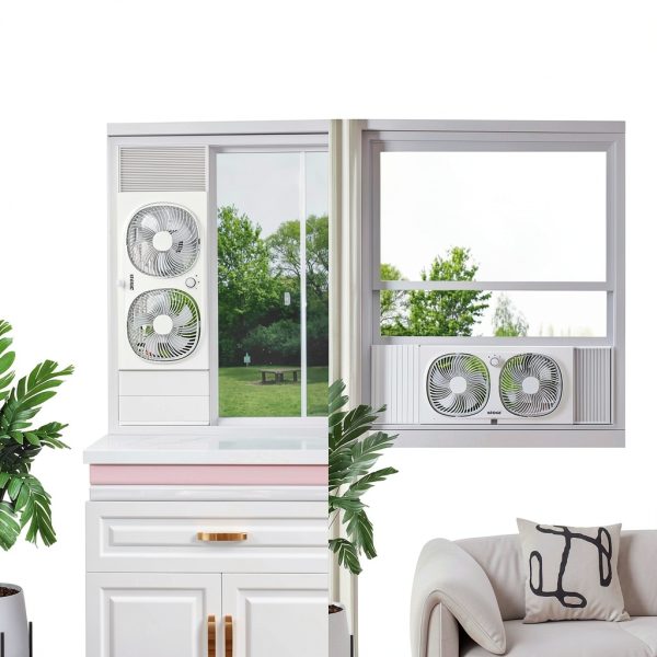 Shinic Beige Reversible Window Fan WD18-9 Small 2‑Blade 70W-4