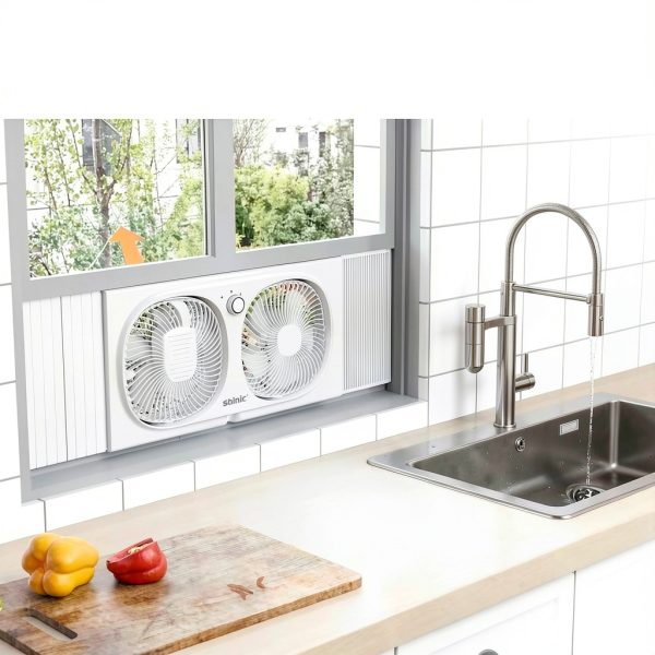 Shinic Beige Reversible Window Fan WD18-9 Small 2‑Blade 70W-5