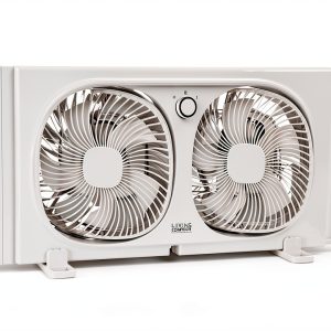 Comfort Zone Window Fan LC329WT White Modern Dual-Speed 2-Blade-0