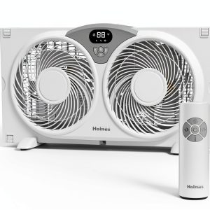 Holmes Window Fan 9 Inch Digital Control Remote White Contemporary-0