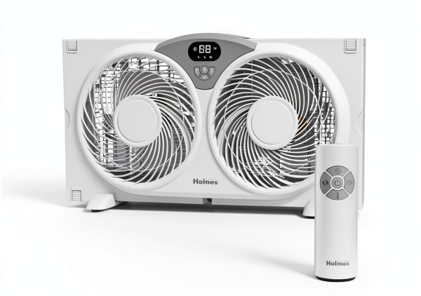 Holmes Window Fan 9 Inch Digital Control Remote White Contemporary-0