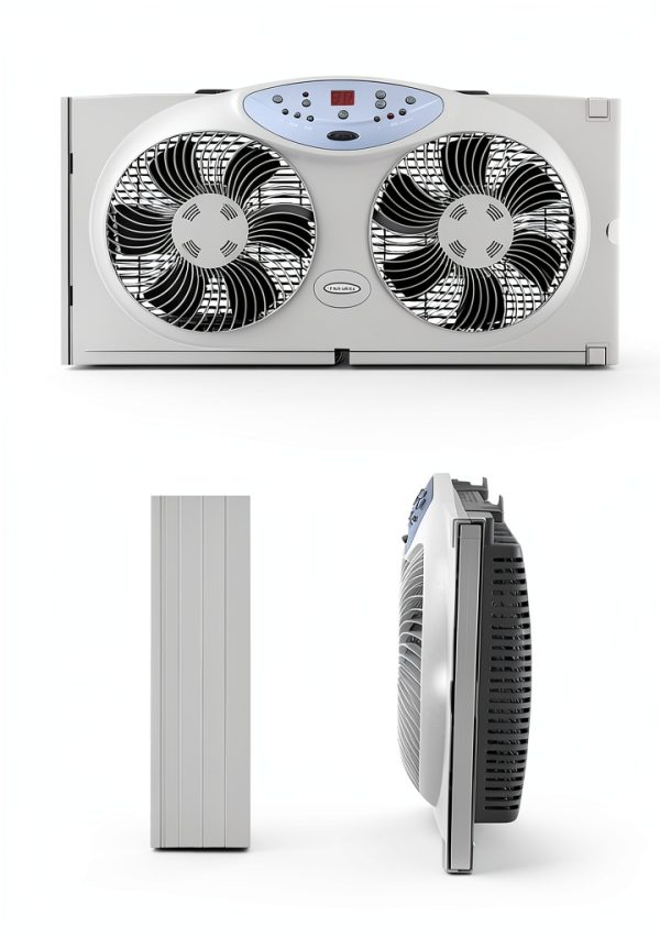 Window Fan Bionaire BW2300-N Twin Reversible White Remote 12.8"-7