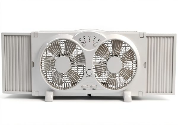 Avalon Window Fan Twin Reversible 3 Speed 24x12 White-3