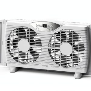 Shinic Window Fan BP6-9D 23.8" x 12.2" Reversible LED Thermostat-0