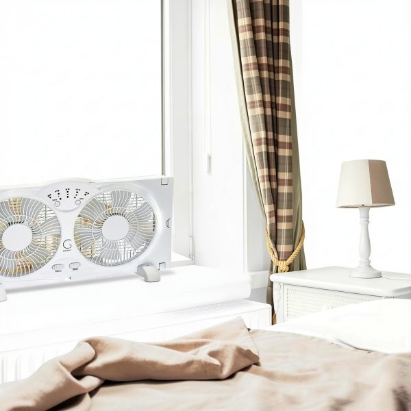 Avalon Window Fan Twin Reversible 3 Speed 24x12 White-4