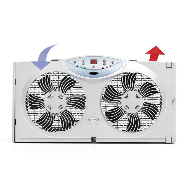 Window Fan Bionaire BW2300-N Twin Reversible White Remote 12.8"-1