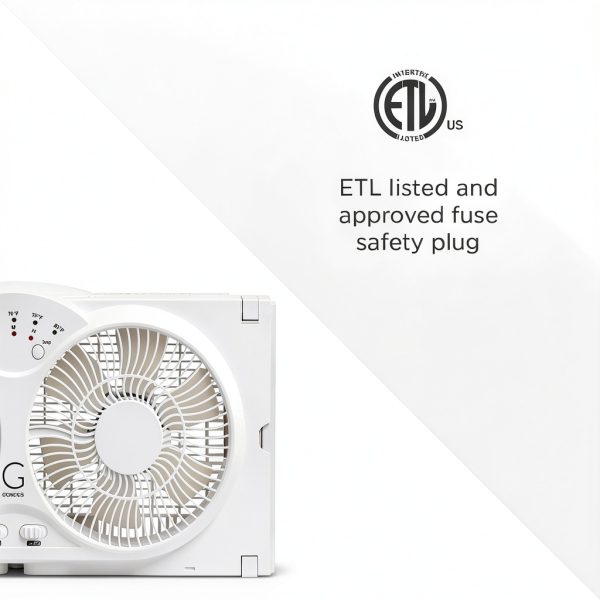 Avalon Window Fan Twin Reversible 3 Speed 24x12 White-7